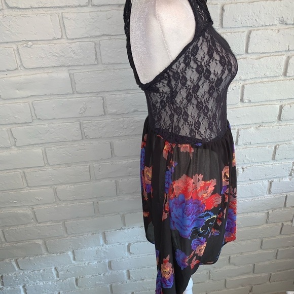 Intimately Free People Multi Colored Lacy Floral Bodysuit Dress Size Small - Picture 3 of 8
